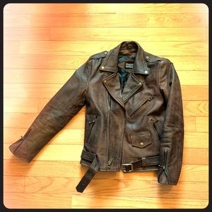 Brown Leather Jacket Straight To Hell Commando